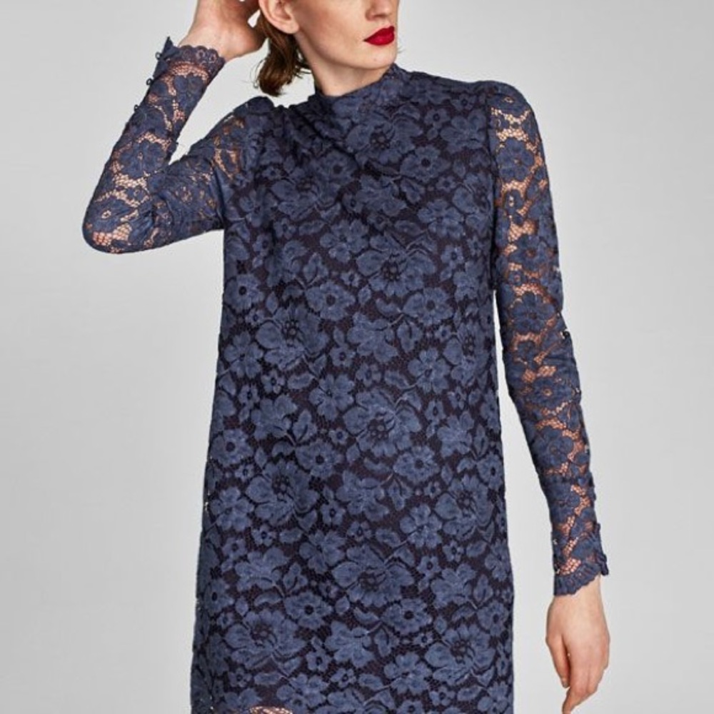 Zara Blue Lace Dress